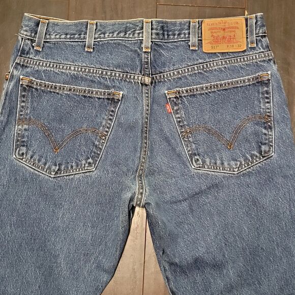 Vtg Levis 517 Jeans Mens 38x32 Actual Sz 36Wx30.5L Blue Bootcut Medium W… - Picture 3 of 13